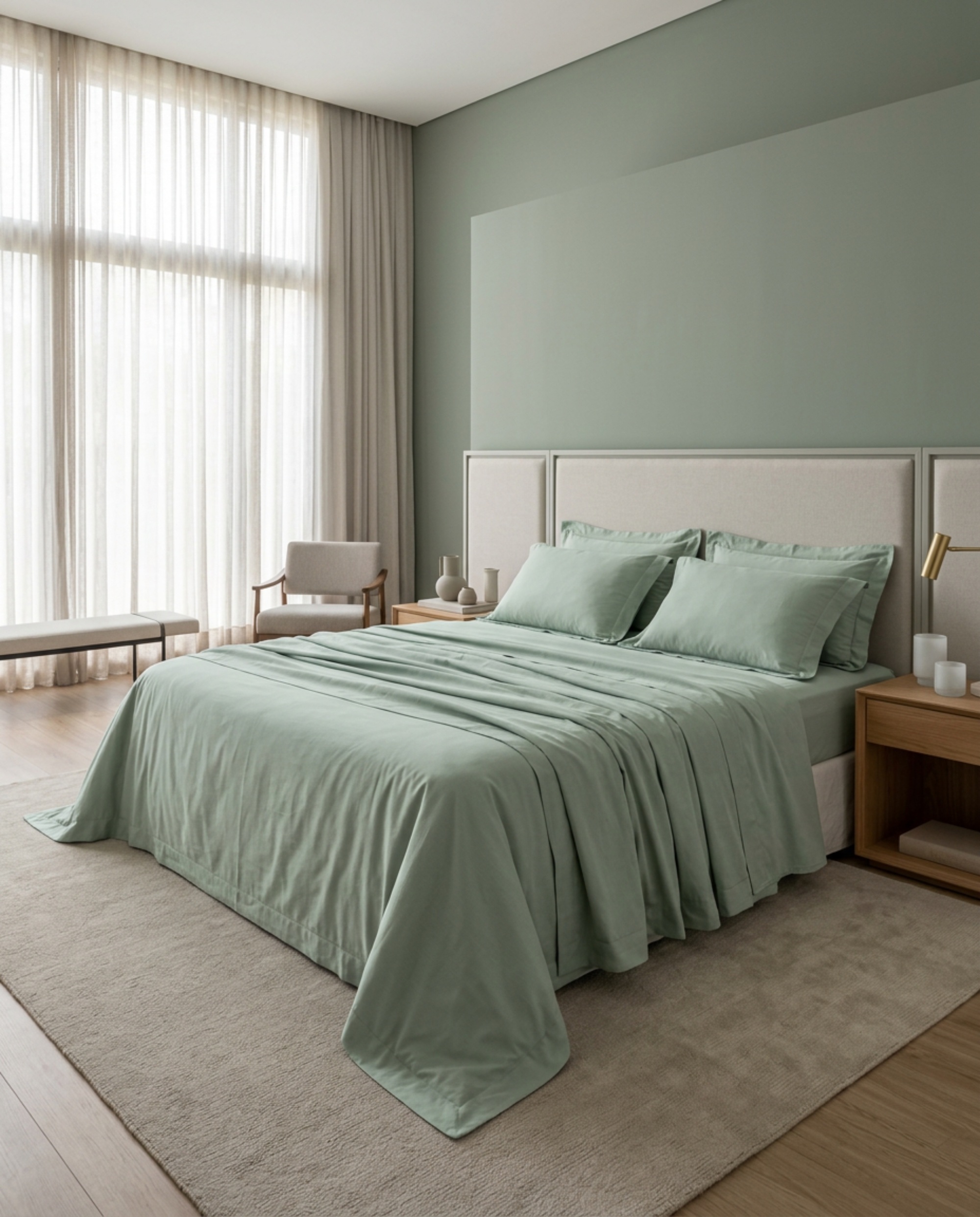 Percal 200 Fios Liso - Verde Menta